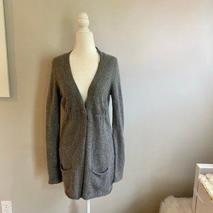 Vince- Grey Cashmere- Button- Sweater- Small